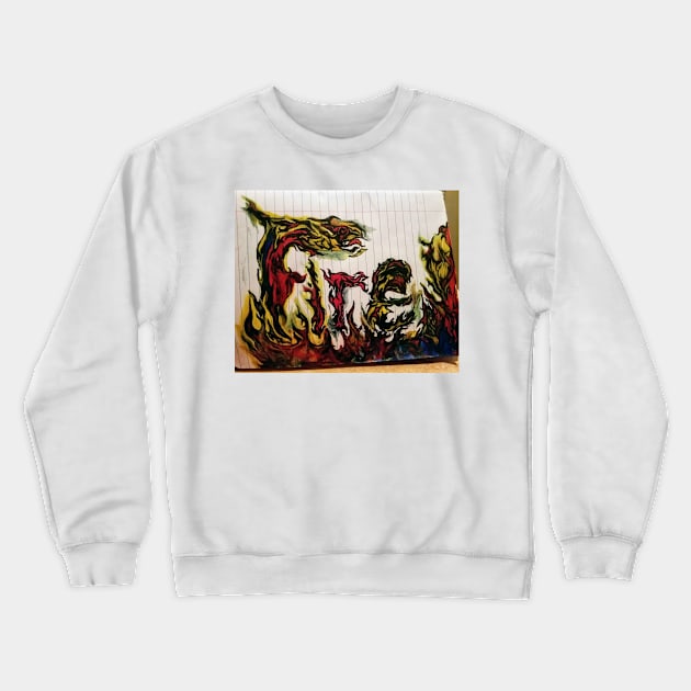 Fire Element fflame drawing Crewneck Sweatshirt by TriForceDesign